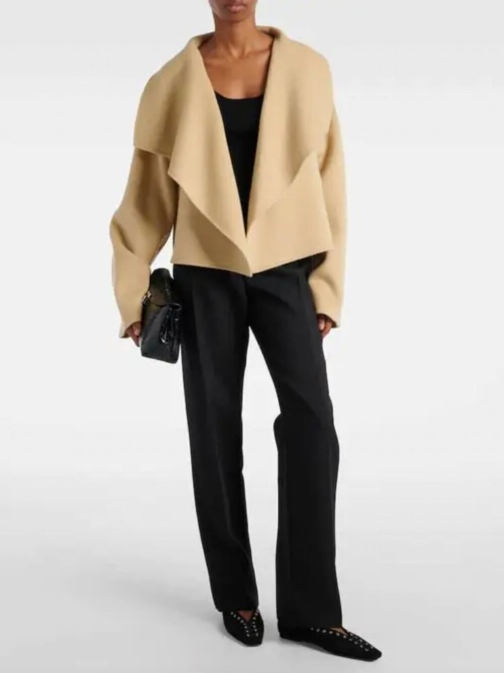 $890 Toteme Camel Beige Cropped Jacket size XS